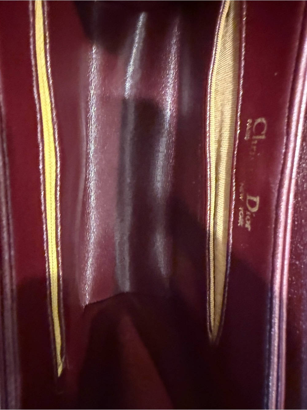 Christian Dior Vintage Burgundy Leather Shoulder Bag - Picture 3 of 13